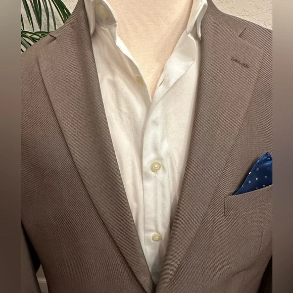 LAUREN RALPH LAUREN BLAZER SIZE 44 TAUPE BROWN SPORT COAT SUIT JACKET